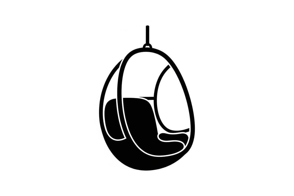 Hanging Egg Chair Silhouette Bundle, an Illustration by Designer_Momina (Photo 10 of 51)