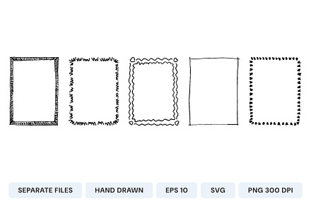 Hand drawn frame borders set, an Illustration by SappiStudio