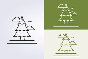 outline pine tree icon vector, a Branding & Logo Template by Lodzrov