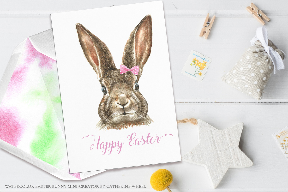 Watercolor Easter Bunny Creator, an Animal Illustration by Catherine Wheel (Photo 11 of 15)