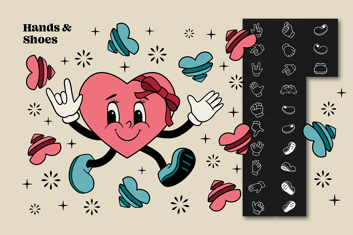 Retro Groovy Valentine for Procreate, a Brush Add-On by Pencil Twist (Photo 2 of 10)