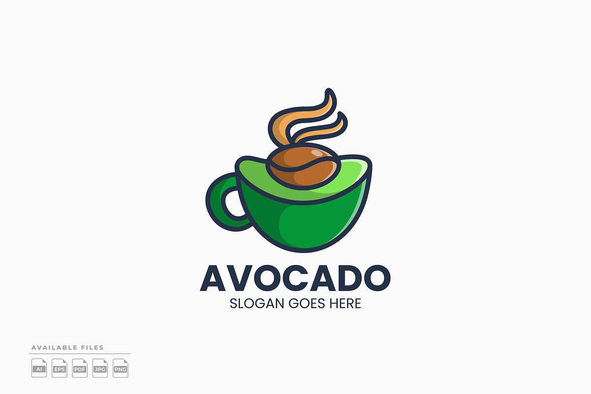 Avocado Coffee Logo, a Branding & Logo Template by Zeer Graphic