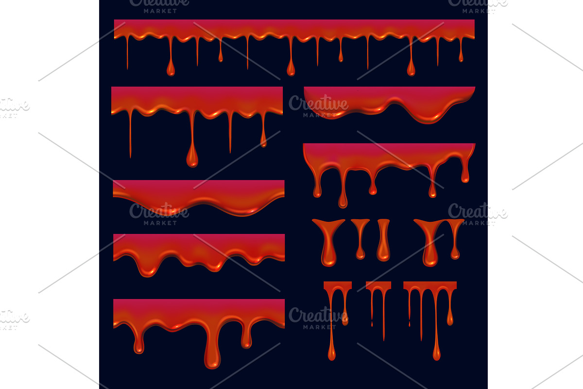 Blood drops. realistic template of, an Illustration by Onyx