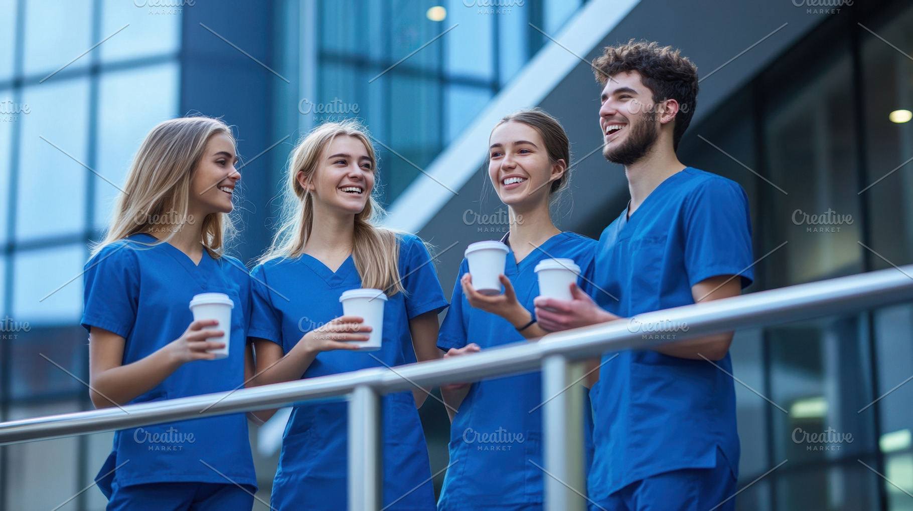 Nursing students relax outside, a Photo by Beautiful things