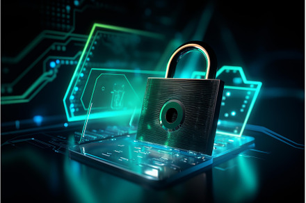 Padlock securing futuristic digital, a Technology Photo by Ylivdesign