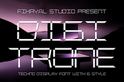 Digitrone – Futuristic Display Font, a Sans Serif Font by Fikryal Studio (Thumbnail 1 of 15)