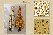 Watercolor Sunflowers Clipart, an Illustration by Andre_Eva (Thumbnail 8 of 9)