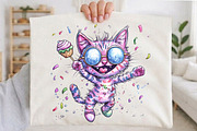 Whimsical Summer Cat Png Clipart, an Illustration by designcity5 (Thumbnail 5 of 5)