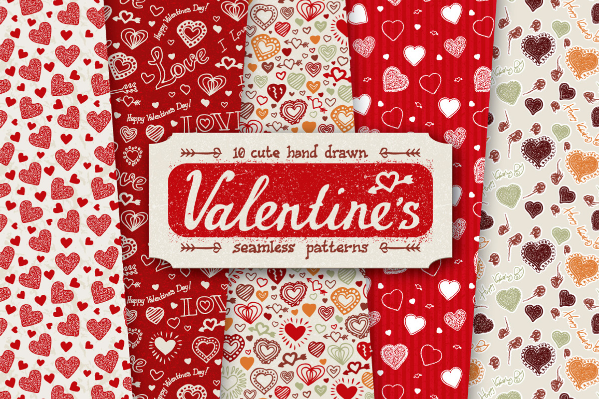 10 Valentine Day Patterns, a Pattern Graphic by DeepFuze (Photo 1 of 4)