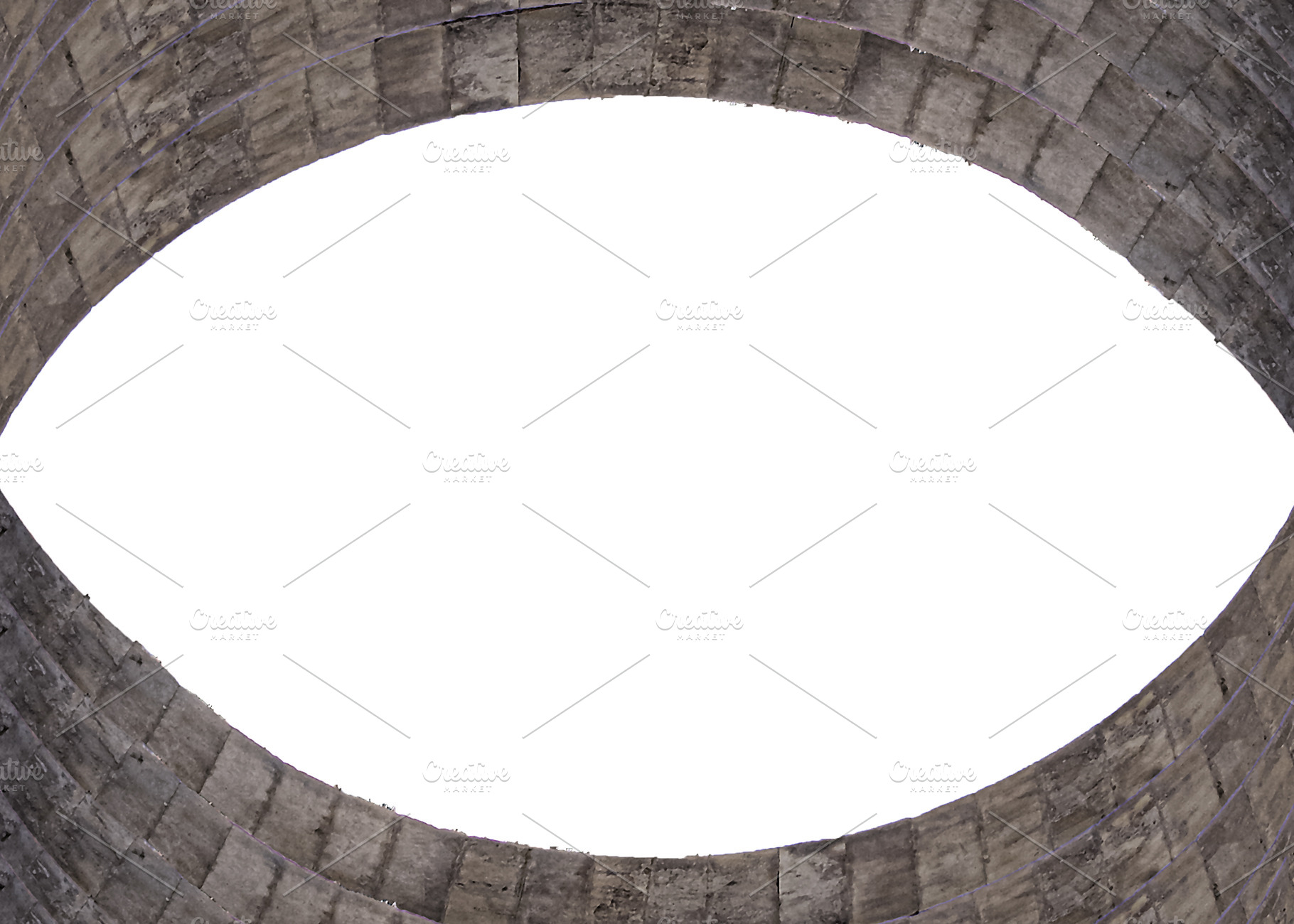 Blank oval frame with stone patterned borders, an Abstract Photo by DanFLCreativo