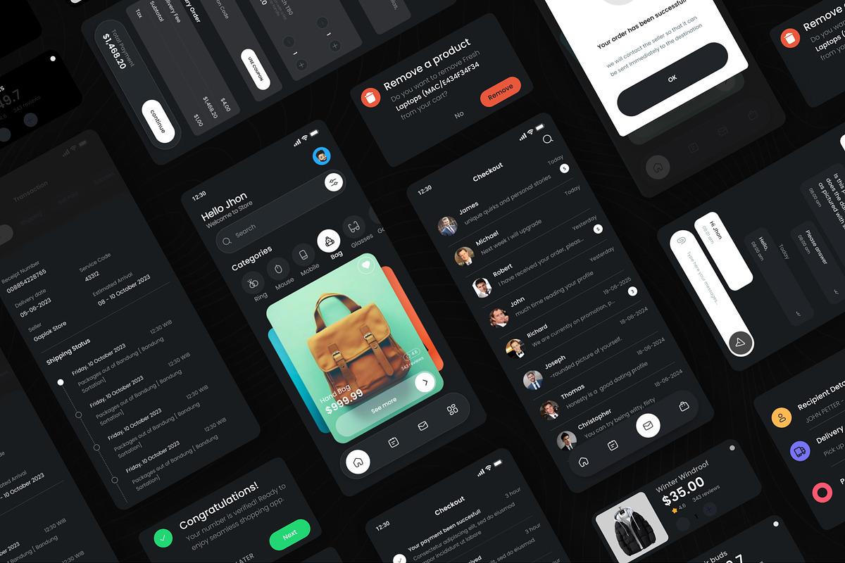 Modern Shopping Ecommerce App UI Kit, an UI Kit Template by aliakram (Photo 3 of 8)