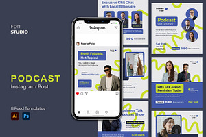 Podcast Instagram Post Template, a Social Media Template by FDR Studio