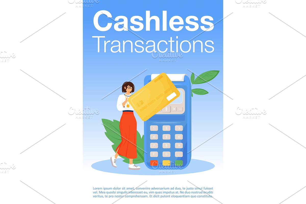 Cashless transactions poster, a Flyer Template by IMG visuals characters