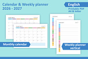 Calendar & Weekly planner 2026-2027, a Stationery Template by Padrinan (Thumbnail 2 of 4)