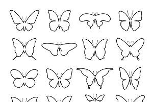 Vector Of Group Shape Of A Butterfly