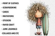 Whimsical Summer Girls Clipart, an Illustration by SinaCreation (Thumbnail 3 of 7)
