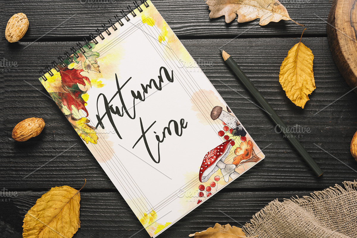 Autumn. Watercolor & graphic set, an Object Graphic by Ana-Sakuta (Photo 9 of 15)