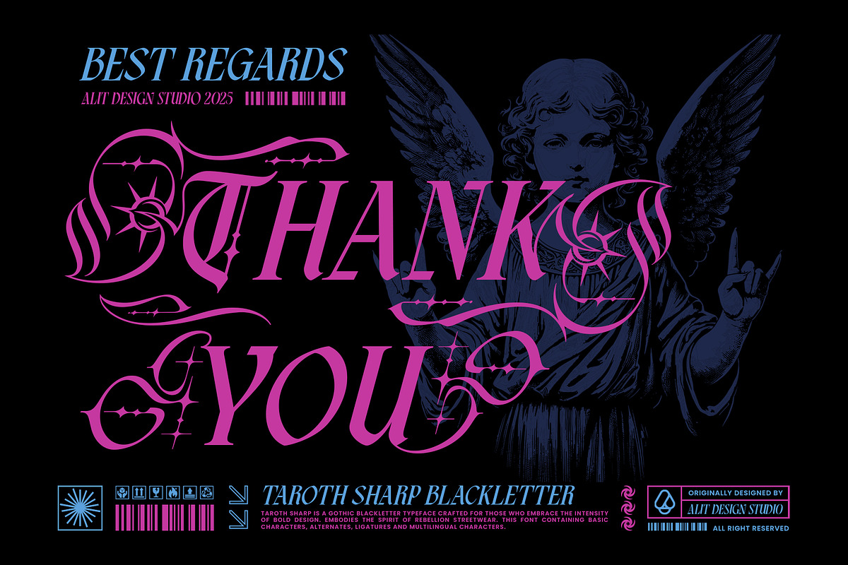 Taroth Sharp Typeface, a Blackletter Font by alit design (Photo 17 of 17)