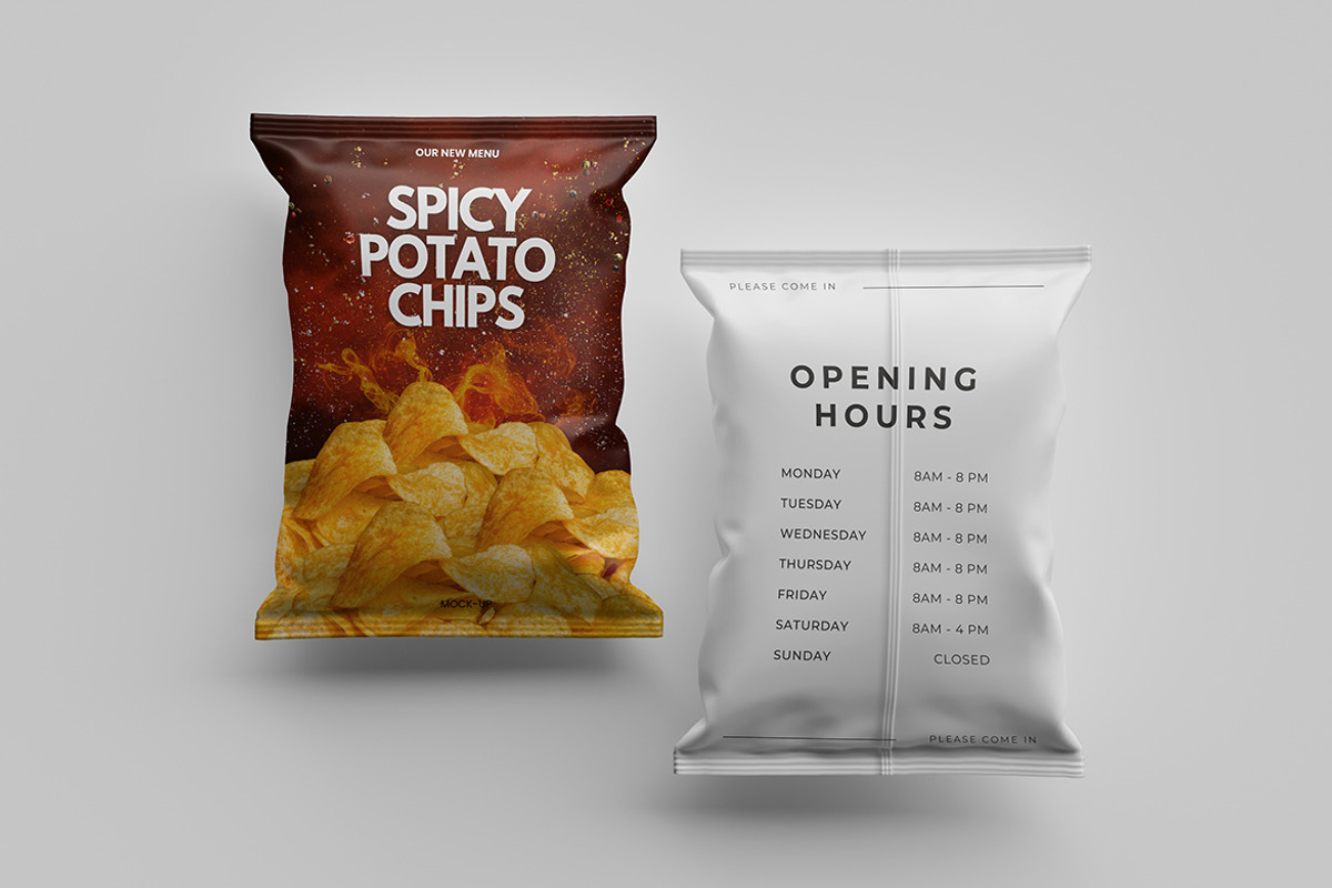 Chips packaging mockup Graphic Templ, an Advertising Mockup by Creative_A23 (Photo 5 of 6)