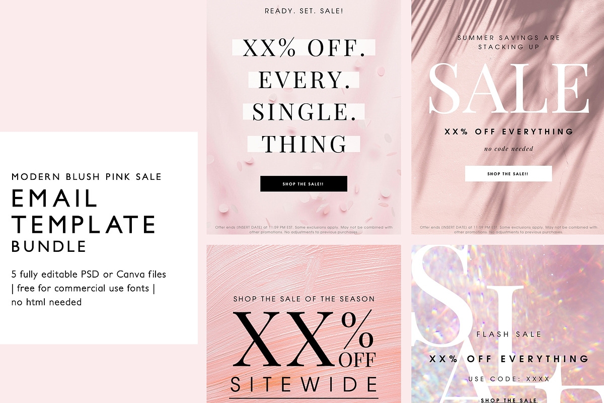 Blush Sale Email Marketing Template, an Email Template by KikiBunnyCreative (Photo 1 of 7)