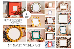 Mid Century Frame Mockup 30PSD, a Product Mockup by EkaterinaViArt