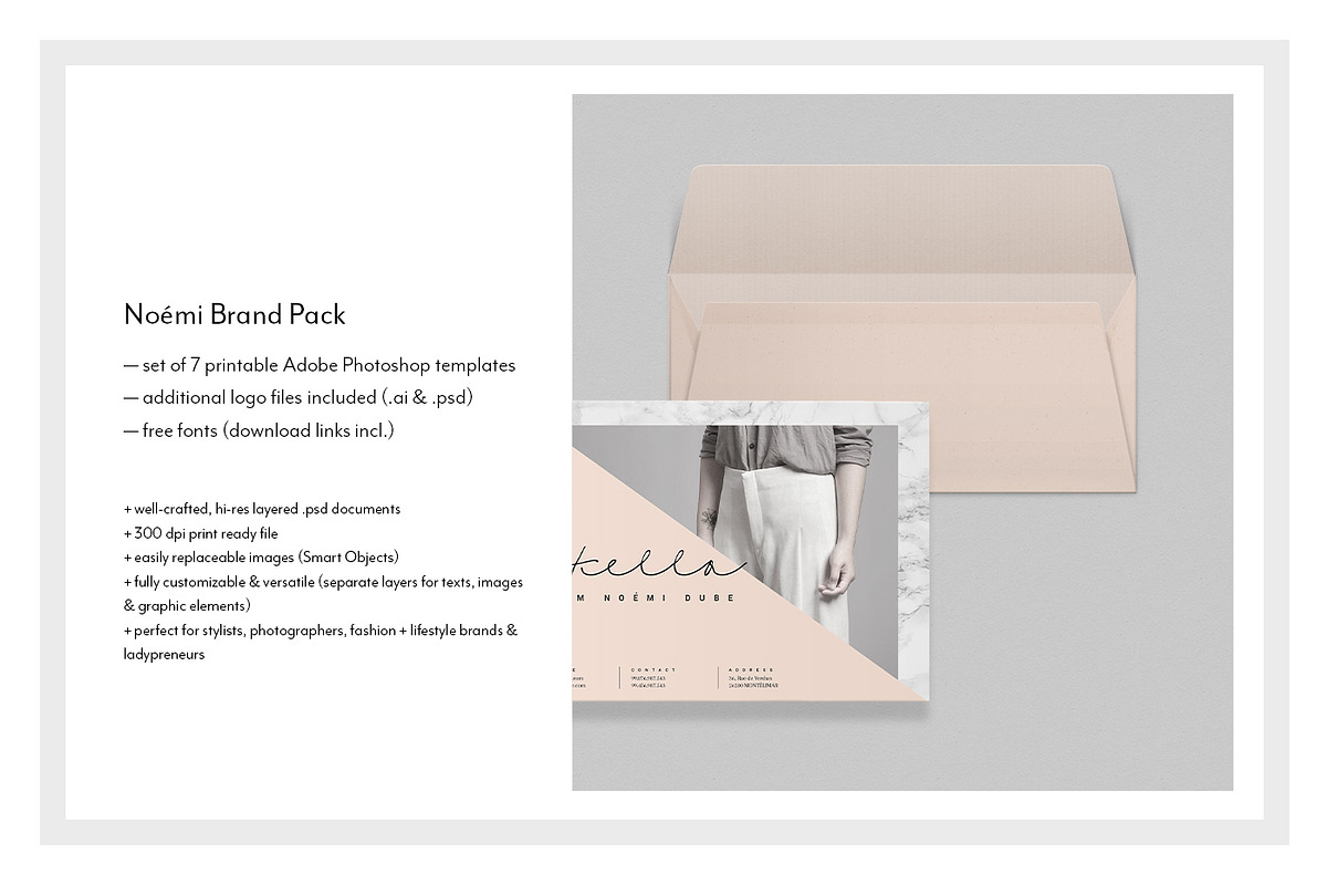 Brand Stationery Pack • Noémi, a Books & Magazine Mockup by Nonola (Photo 2 of 8)