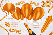 New Year 3D PNG Items Pack, an Object Graphic by pixaroma (Thumbnail 2 of 22)
