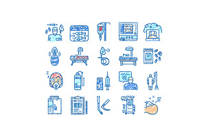 Anesthesiologist Tool set Icons hand, an Object Illustration by pikepicture