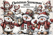 Christmas Whimsical Snowman Clipart, an Illustration by Dream Creation (Thumbnail 1 of 7)