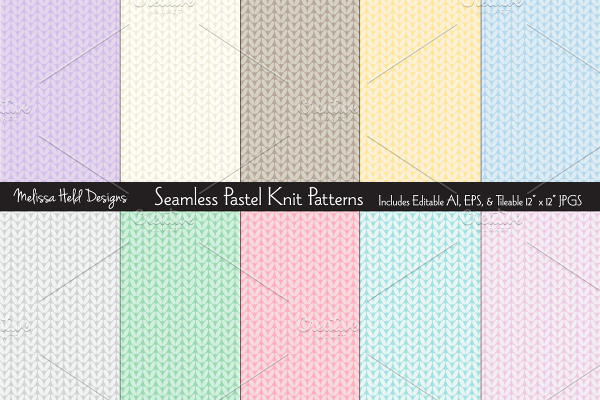 Seamless Pastel Knit Patterns