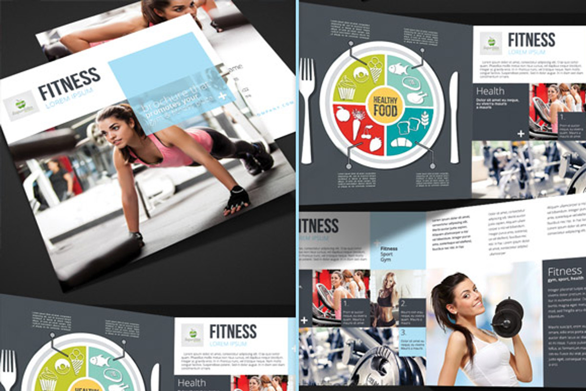 Fitness - Square Trifold Brochure, a Brochure Template by pixart_pm (Photo 2 of 3)