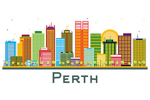 Perth Australia City Skyline