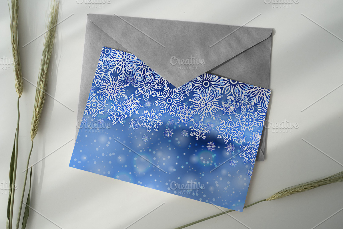 8 Snowflake christmas background, a Decorative Illustration by jelisua88 (Photo 3 of 7)