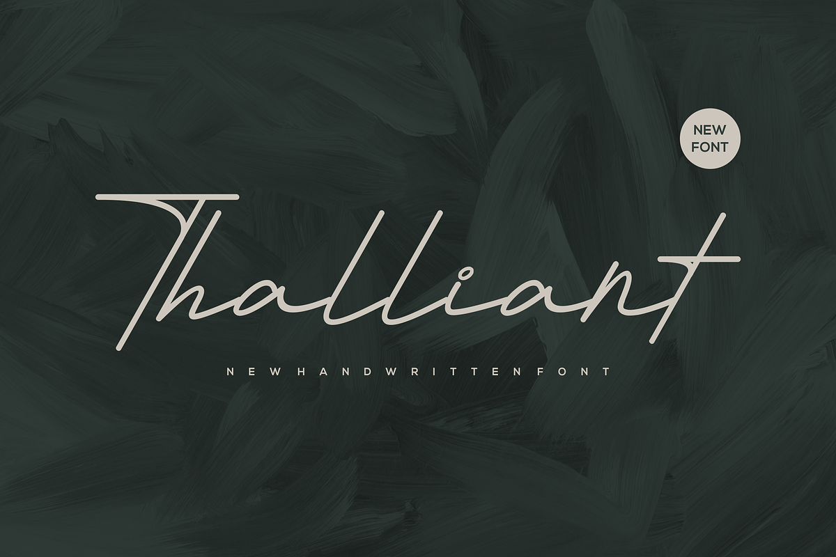 Thalliant Font, a Handwritten Font by albert_kalingga (Photo 1 of 5)