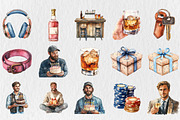 Gentleman Birthday clipart, a Decorative Illustration by Rose Art (Thumbnail 2 of 4)