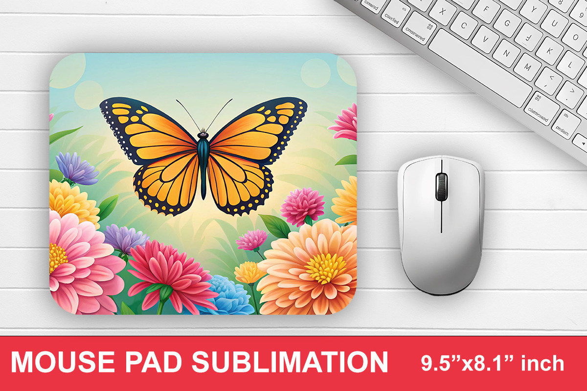 Floral Butterfly Mouse Pad Bundle, a Graphic by crative8112 (Photo 7 of 10)