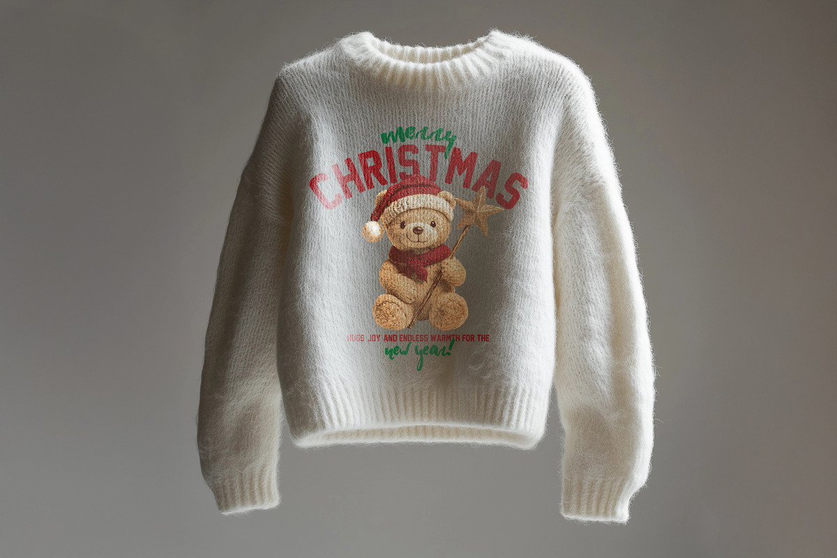 Christmas teddy bear.T-shirt Graphic, an Animal Illustration by StudioLondon (Photo 3 of 3)