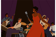 Musicians playing jazz in band set, a Person Illustration by Good Studio (Thumbnail 2 of 8)