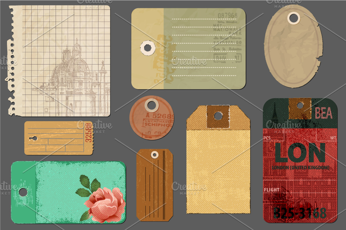 Vintage Travel Mega Pack, Vector, a Texture Illustration by a Blond Moment (Photo 4 of 6)