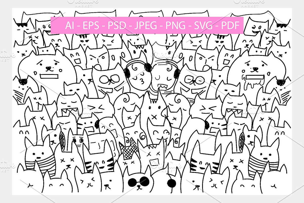 Doodle monster collection, an Illustration by bungamustia