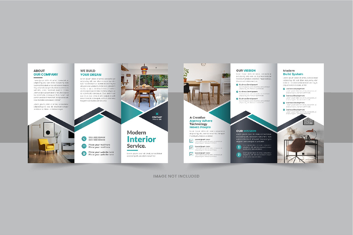 Interior design trifold brochure