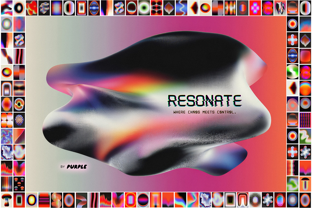 RESONATE: 100 Psychedelic Textures, a Background Graphic by Purple (Photo 1 of 11)