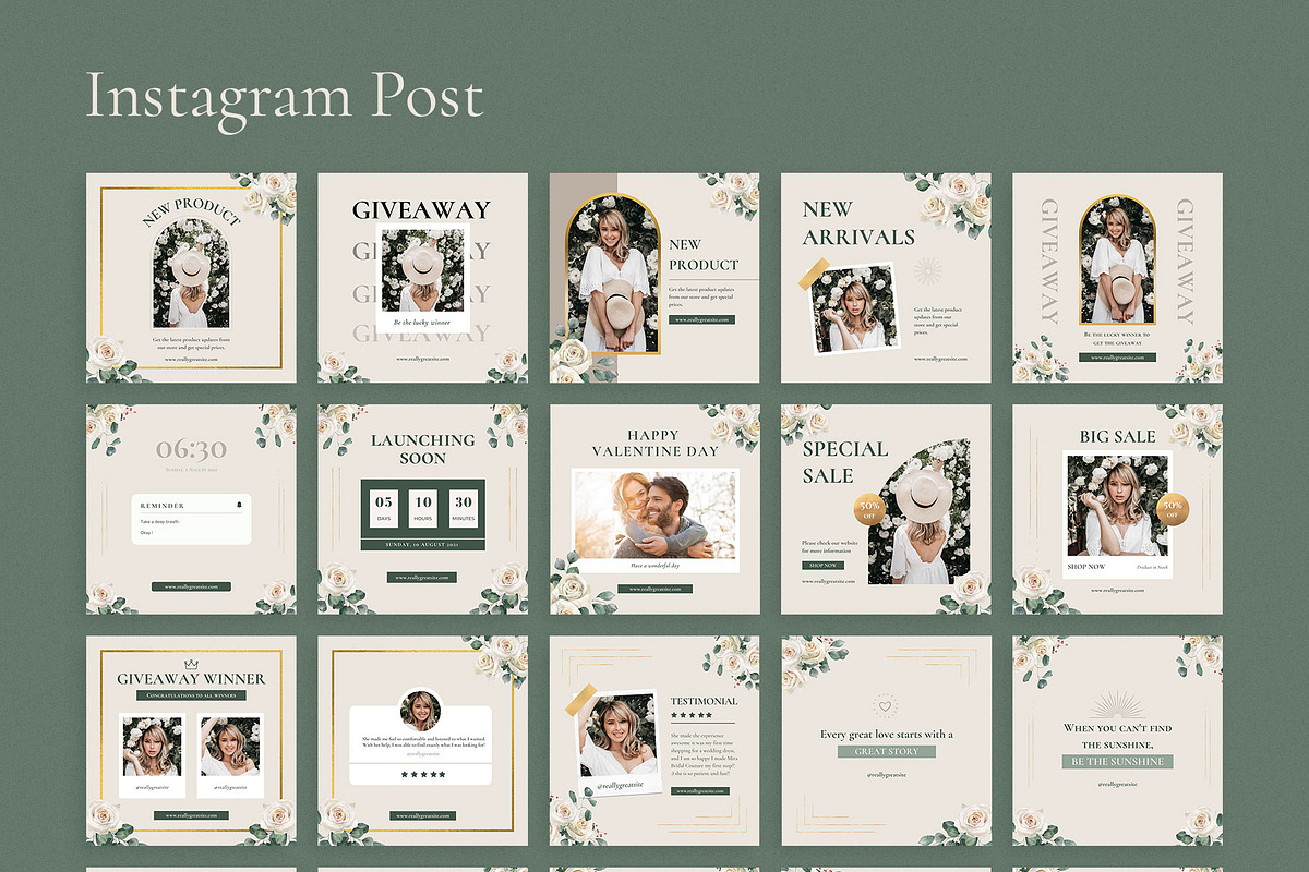 Bridal Boutique Instagram Kit CANVA, a Social Media Template by Baliniz (Photo 9 of 10)