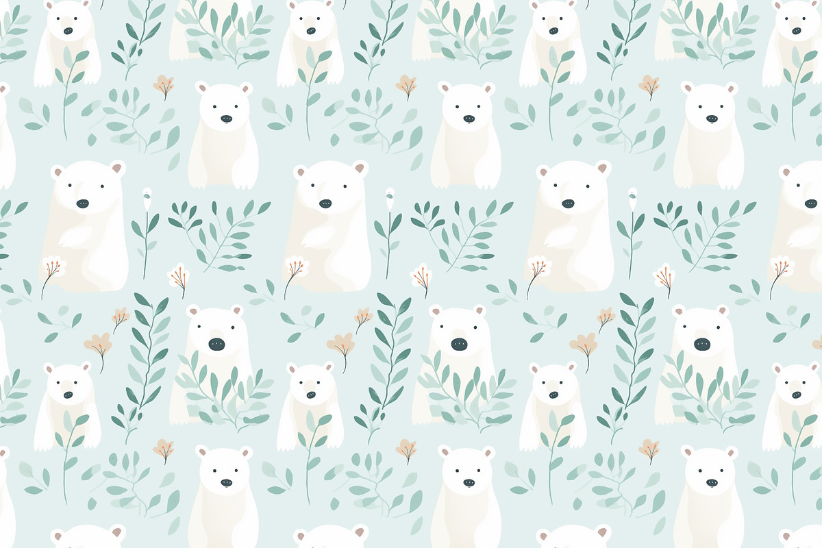 Cute polar bears, a Pattern Graphic by AlexandraTret (Photo 2 of 3)