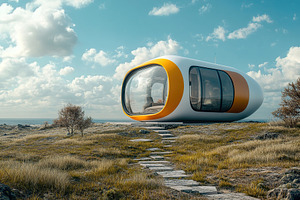 Modern house design features innovative architecture on coastal landscape, an Architecture Photo by AlyaAnd