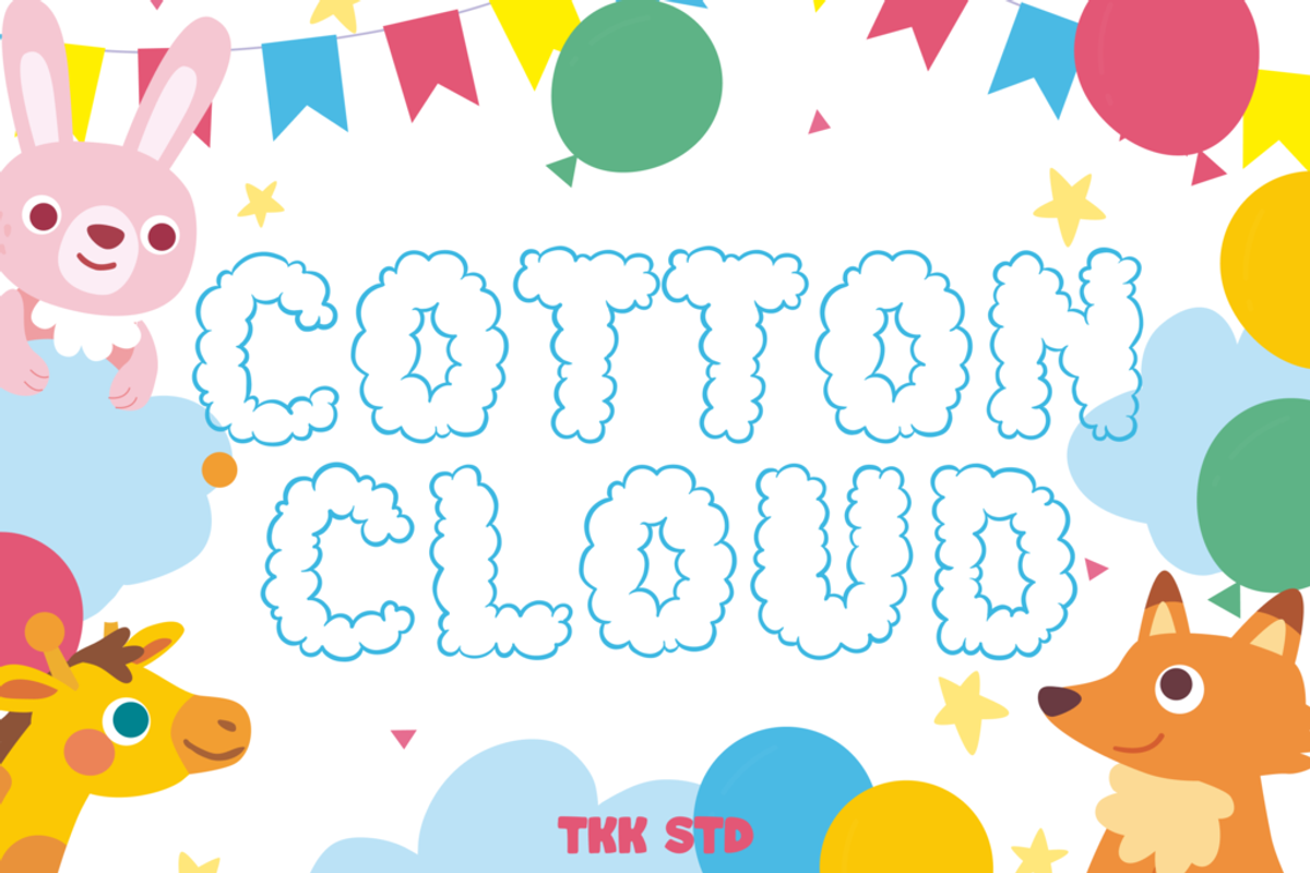 Cotton Cloud - Cute Font, a Sans Serif Font by tokokoo (Photo 1 of 11)