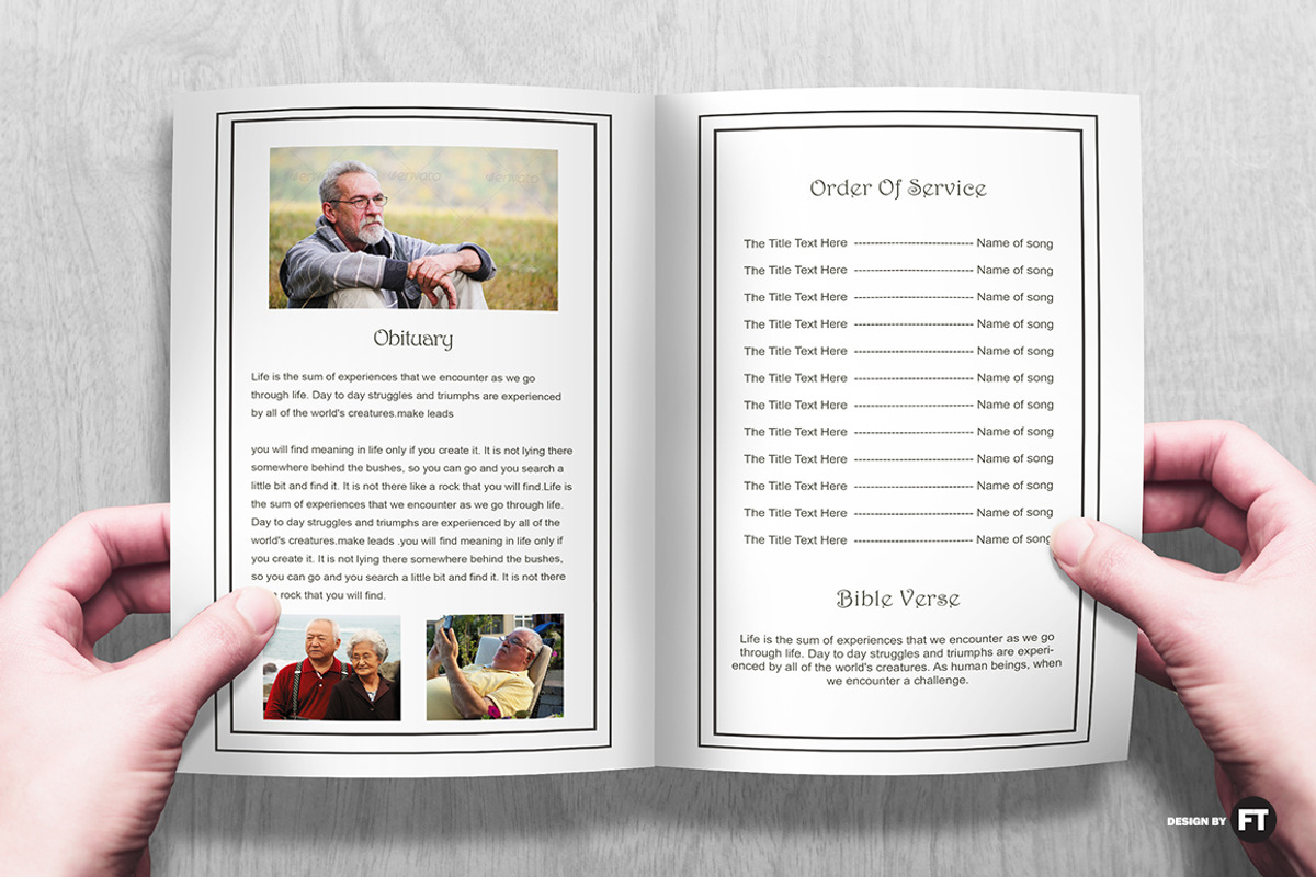 Funeral Program Template Minimal, a Brochure Template by Madhabi Studio (Photo 5 of 5)