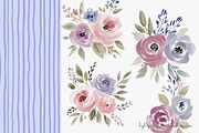 watercolor floral clipart set, a Decorative Illustration by Patishop Art (Thumbnail 3 of 10)