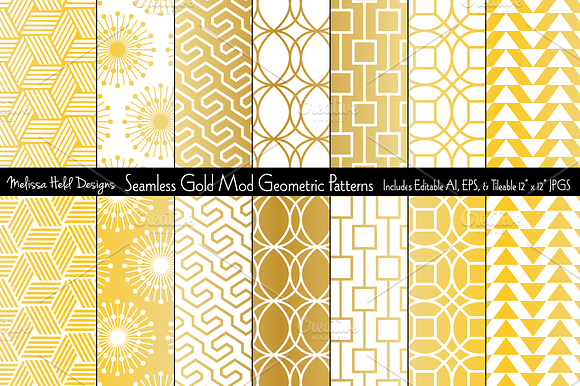 Seamless Gold Mod Geometrics preview 7