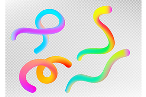 Rainbow gradient ribbon shapes, an Illustration by art PVP - market